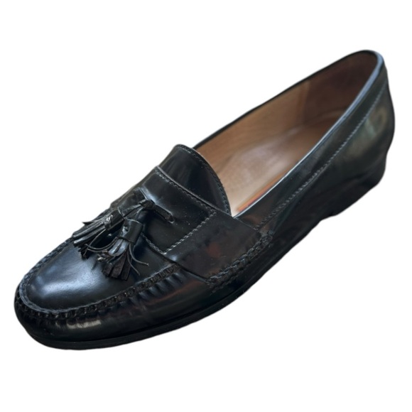 Cole Haan Black Leather Tassled Loafers Size 11 Men's Shoes - Picture 11 of 11